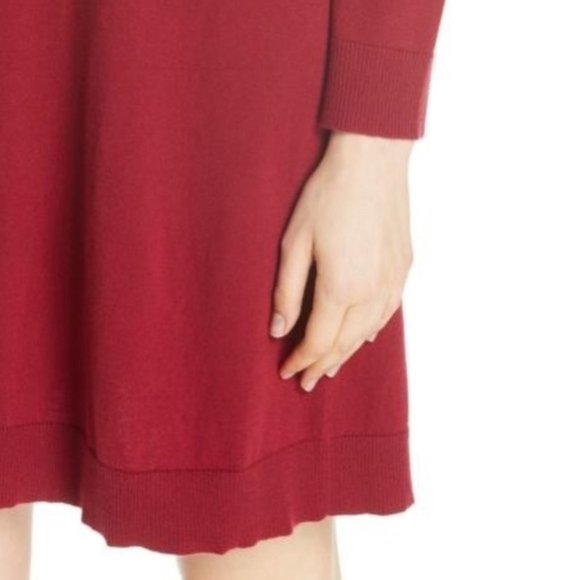 kate spade new york fringe sweater burgundy dress - Picture 4 of 5